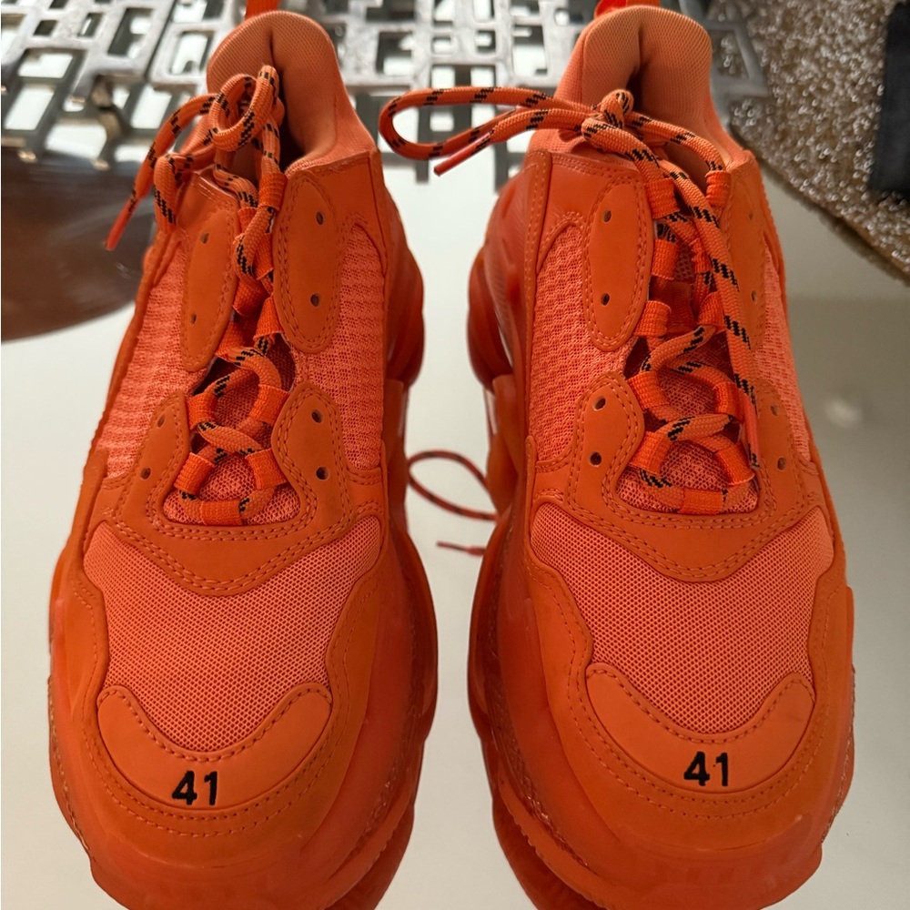 Balenciaga Orange Athletic Shoes